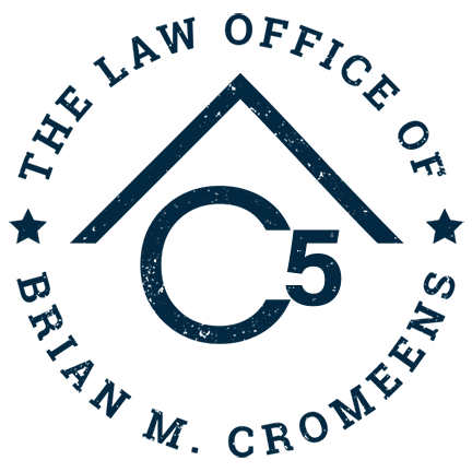 Logo of The Law Office of Brian M. Cromeens featuring a roof symbol and the letter 'C' with the number 5.